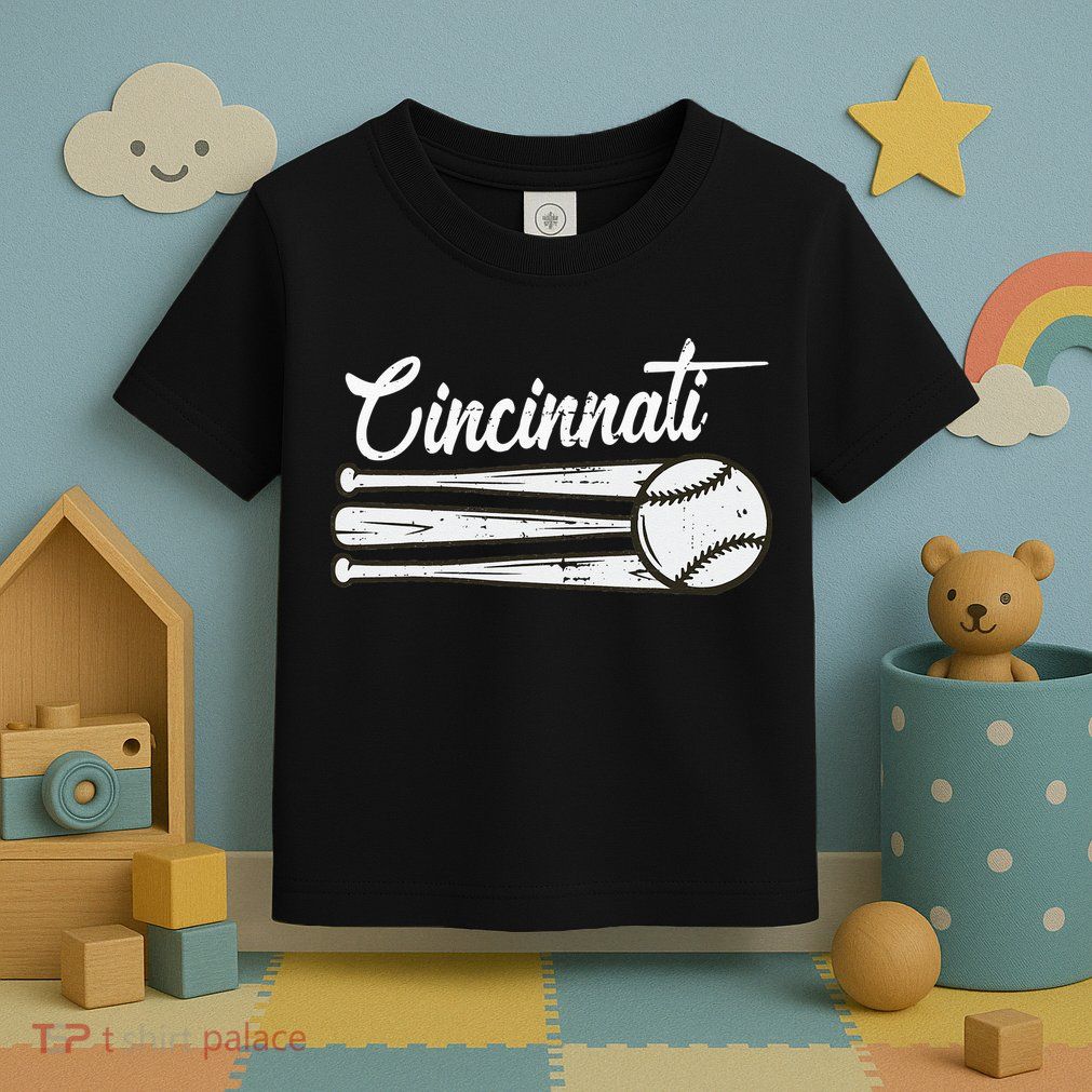 Cincinnati Baseball Vintage Distressed Met At Gameday Toddler T-Shirt
