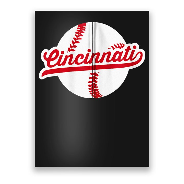 Cincinnati Baseball Vintage Ohio Pride Love City Red Zip Hoodie Poster