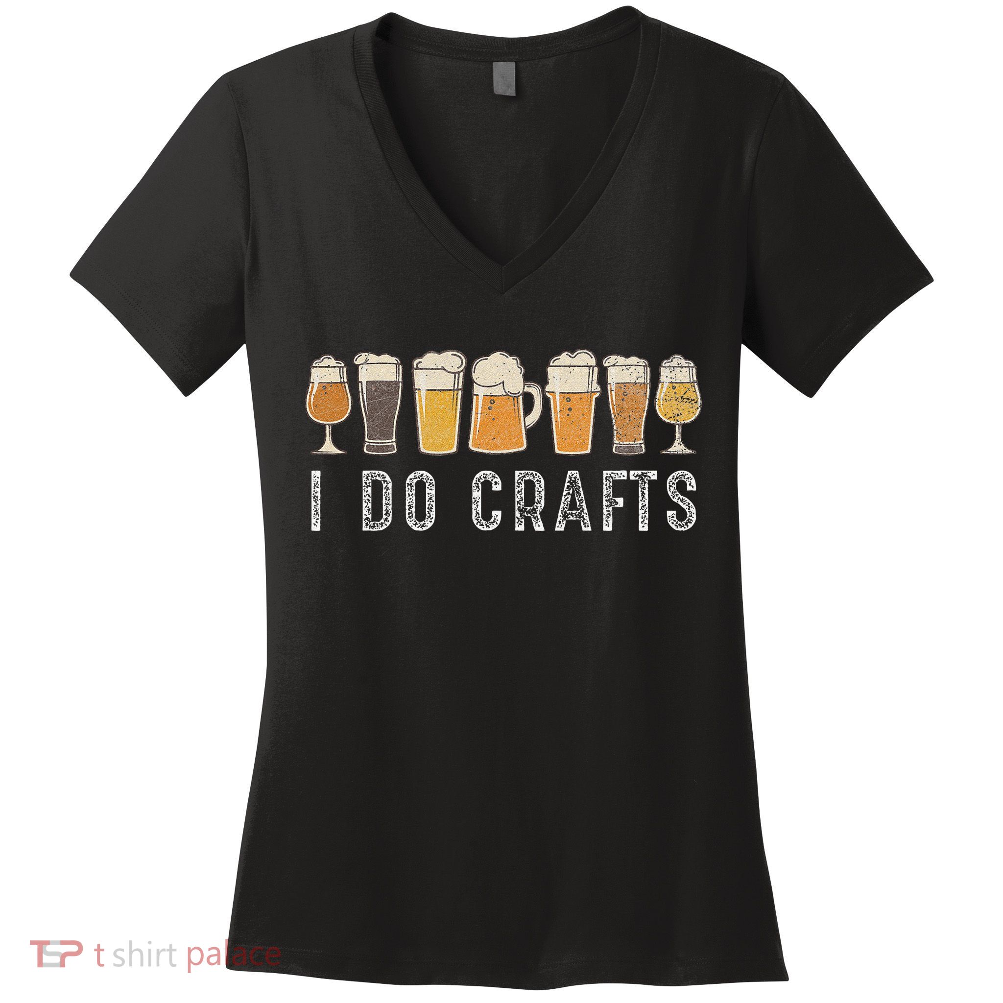 Craft Beer Vintage I Do Crafts Home Brew Art Cute Women's V-Neck T-Shirt