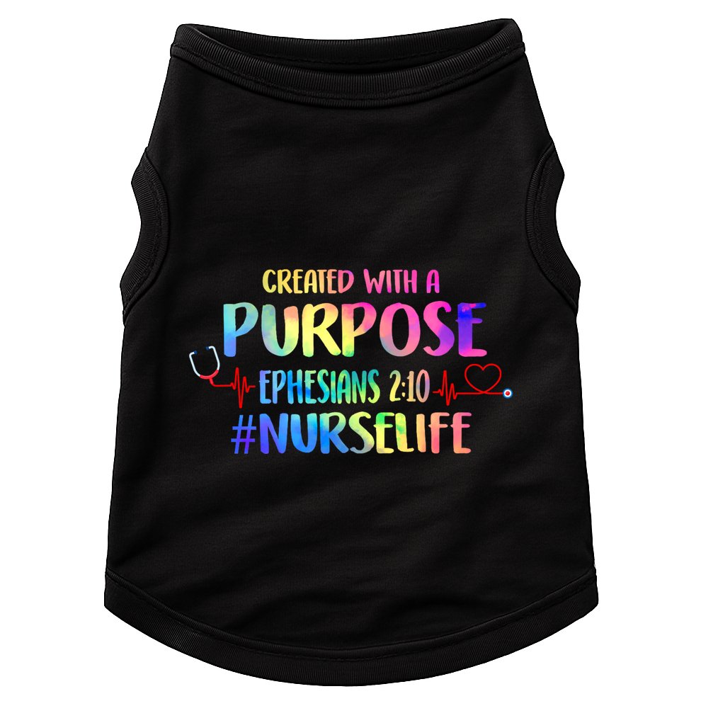Christian Bible Verse Nurses Day Z18 Created With A Purpose Nurse Life Nursing C Doggie Tank