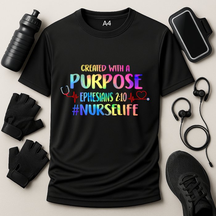 Christian Bible Verse Nurses Day Z18 Created With A Purpose Nurse Life Nursing C Cooling Performance Crew T-Shirt