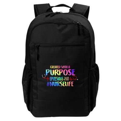 Christian Bible Verse Nurses Day Z18 Created With A Purpose Nurse Life Nursing C Backpack