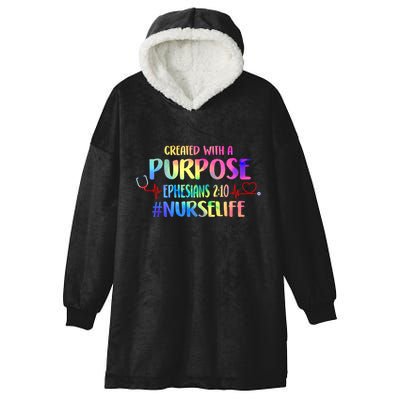 Christian Bible Verse Nurses Day Z18 Created With A Purpose Nurse Life Nursing C Hooded Wearable Blanket