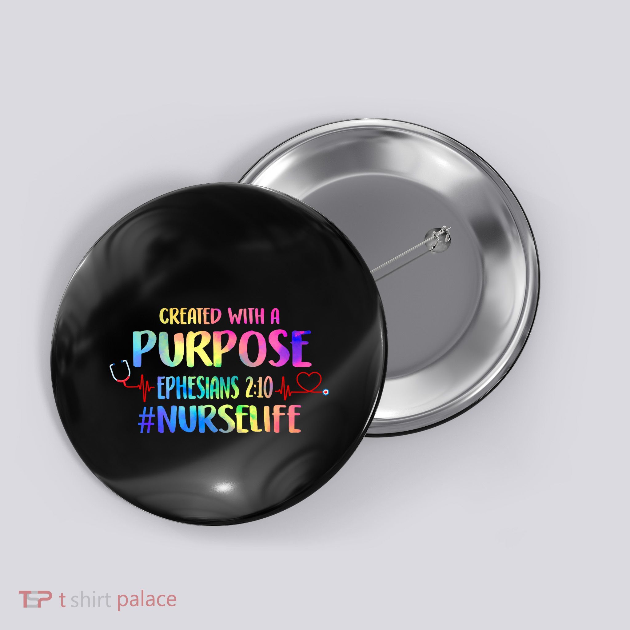 Christian Bible Verse Nurses Day Z18 Created With A Purpose Nurse Life Nursing C Button