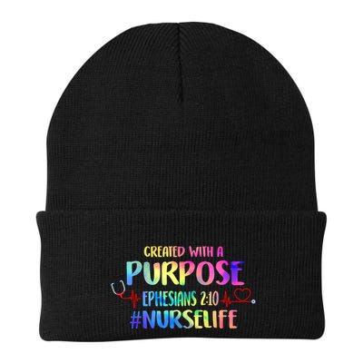 Christian Bible Verse Nurses Day Z18 Created With A Purpose Nurse Life Nursing C Beanie