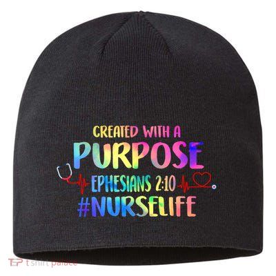 Christian Bible Verse Nurses Day Z18 Created With A Purpose Nurse Life Nursing C Sustainable Beanie