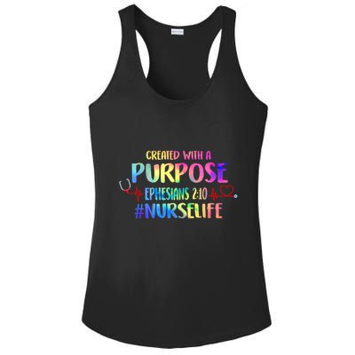 Christian Bible Verse Nurses Day Z18 Created With A Purpose Nurse Life Nursing C Ladies PosiCharge Competitor Racerback Tank