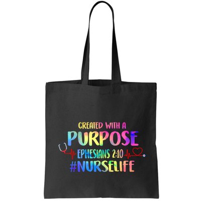 Christian Bible Verse Nurses Day Z18 Created With A Purpose Nurse Life Nursing C Bag