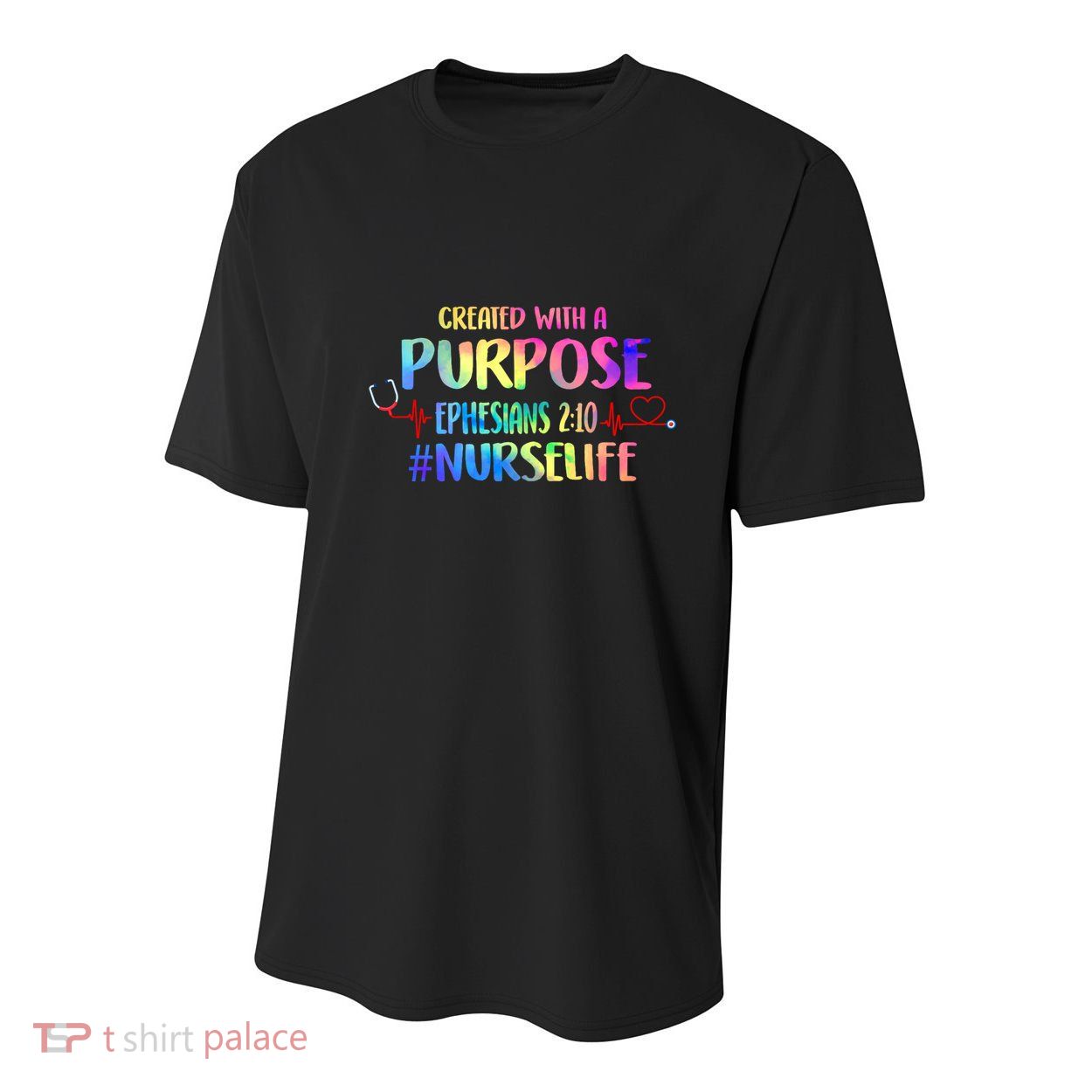 Christian Bible Verse Nurses Day Z18 Created With A Purpose Nurse Life Nursing C Youth Performance Sprint T-Shirt