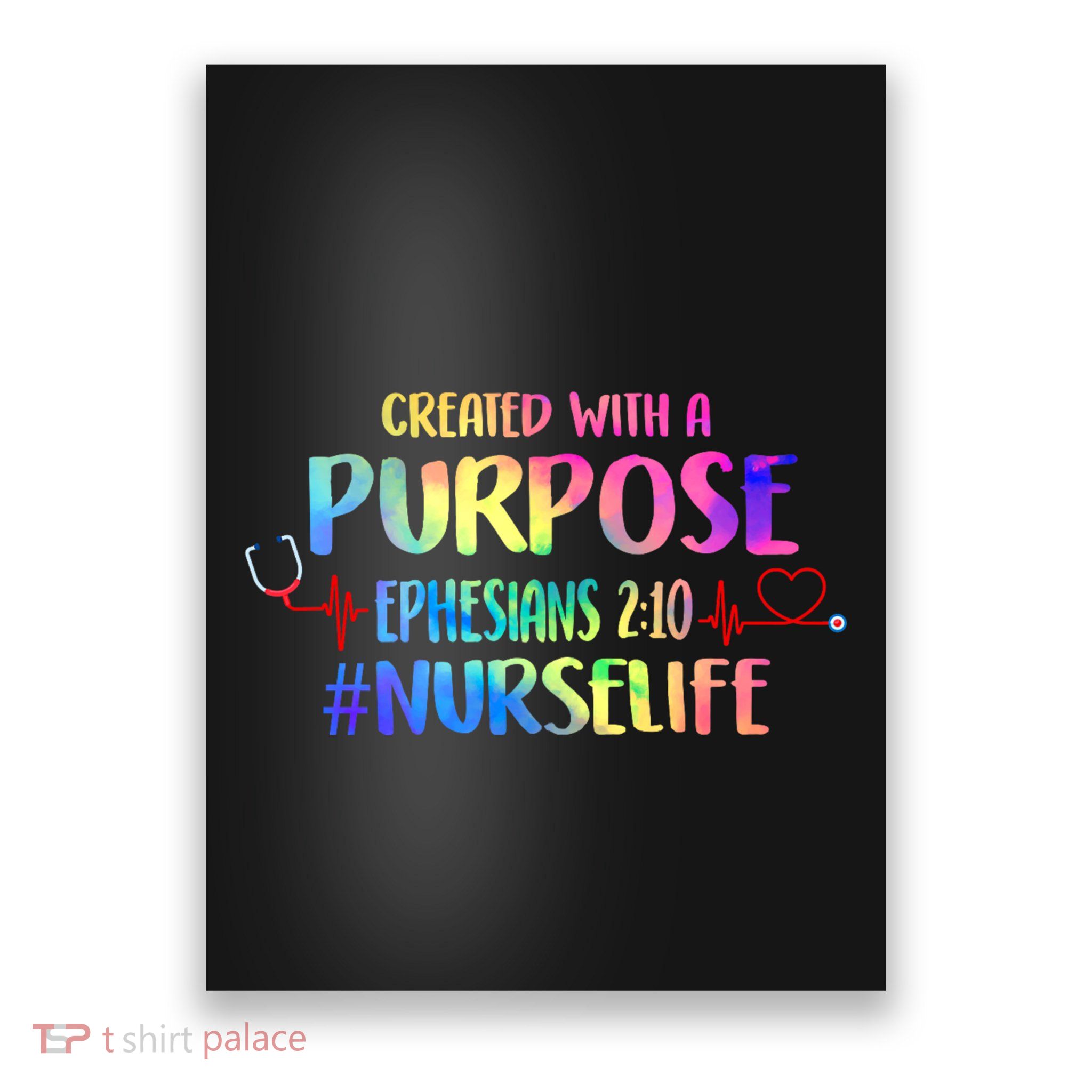 Christian Bible Verse Nurses Day Z18 Created With A Purpose Nurse Life Nursing C Poster
