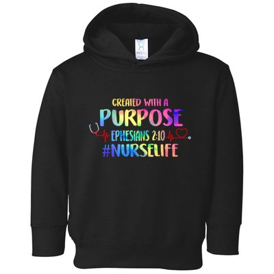 Christian Bible Verse Nurses Day Z18 Created With A Purpose Nurse Life Nursing C Toddler Hoodie