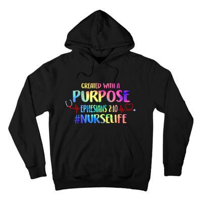 Christian Bible Verse Nurses Day Z18 Created With A Purpose Nurse Life Nursing C Tall Hoodie
