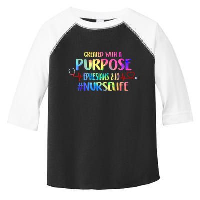 Christian Bible Verse Nurses Day Z18 Created With A Purpose Nurse Life Nursing C Toddler Fine Jersey T-Shirt