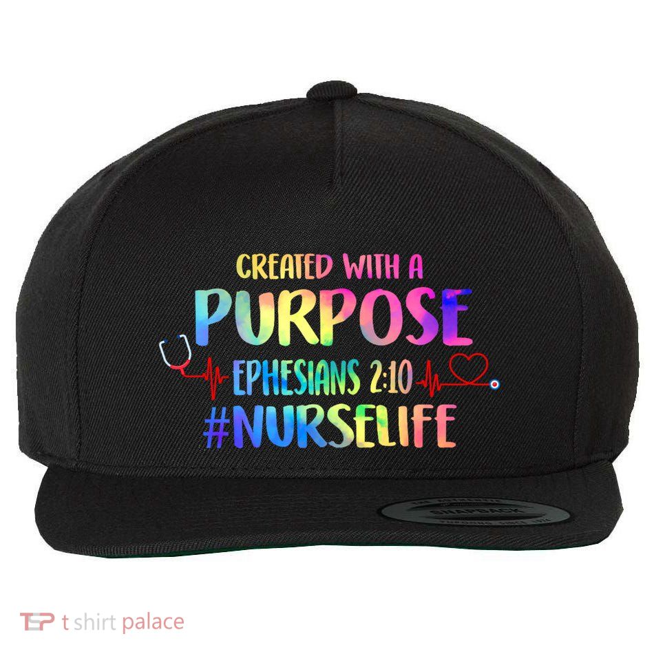 Christian Bible Verse Nurses Day Z18 Created With A Purpose Nurse Life Nursing C Wool Snapback Cap