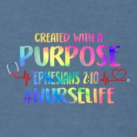Christian Bible Verse Nurses Day Z18 Created With A Purpose Nurse Life Nursing C Garment-Dyed Sweatshirt