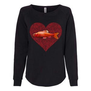 Cherry Barb Valentines Day Fish Love Fingerprint Gift Womens California Wash Sweatshirt