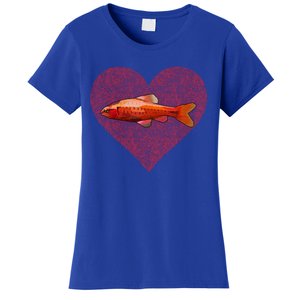 Cherry Barb Valentines Day Fish Love Fingerprint Gift Women's T-Shirt