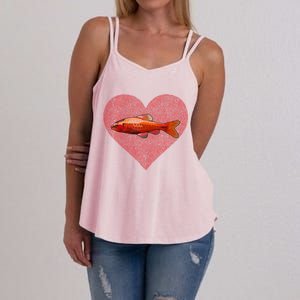 Cherry Barb Valentines Day Fish Love Fingerprint Gift Women's Strappy Tank