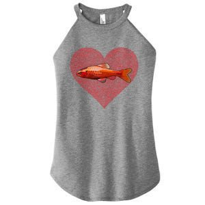 Cherry Barb Valentines Day Fish Love Fingerprint Gift Women's Perfect Tri Rocker Tank