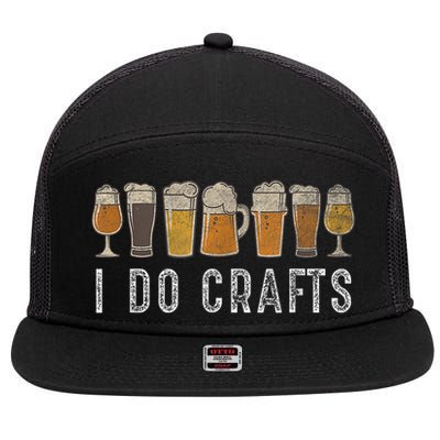 Craft Beer Vintage I Do Crafts Home Brew Art 7 Panel Mesh Trucker Snapback Hat
