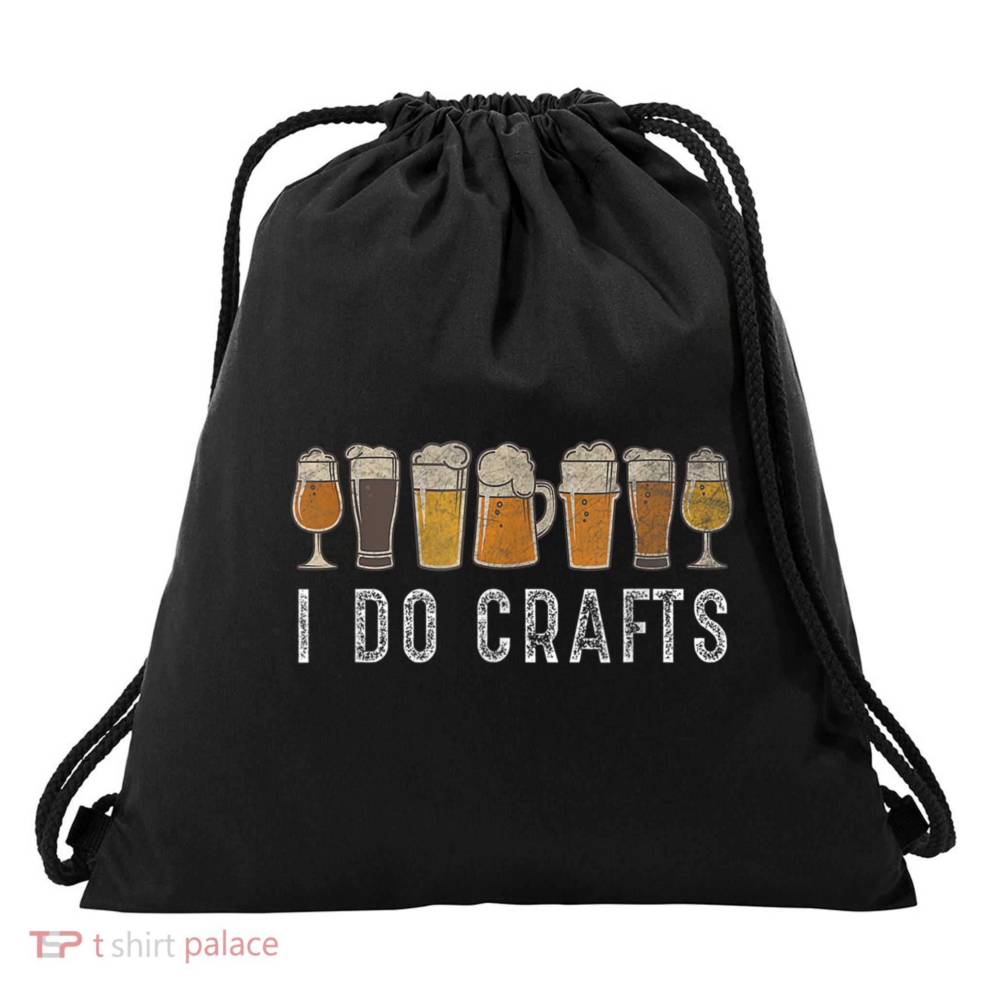 Craft Beer Vintage I Do Crafts Home Brew Art Drawstring Bag
