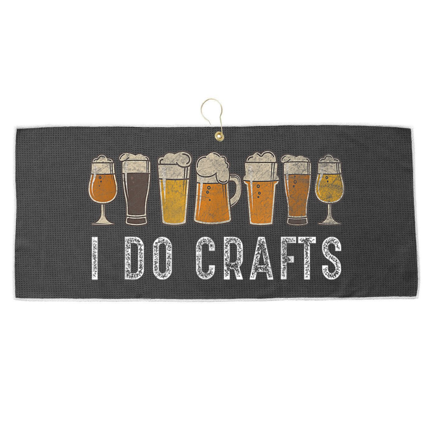 Craft Beer Vintage I Do Crafts Home Brew Art Large Microfiber Waffle Golf Towel