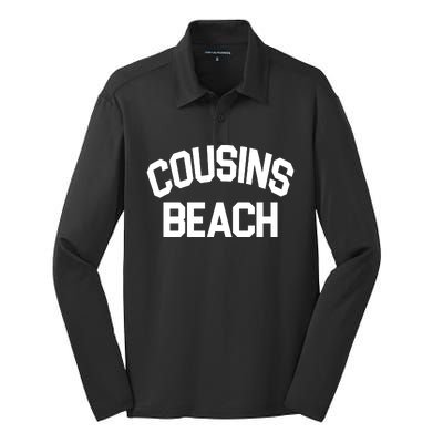 Cousins Beach Vacation Crew Silk Touch Performance Long Sleeve Polo