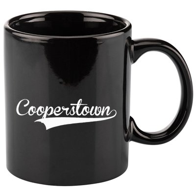 Cooperstown Baseball Vintage Retro Font 11oz C Handle Ceramic Mug