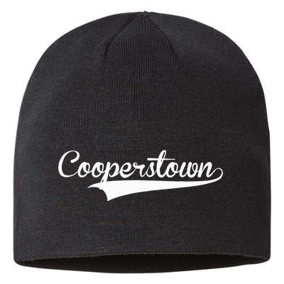 Cooperstown Baseball Vintage Retro Font Sustainable Beanie