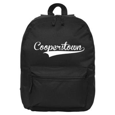 Cooperstown Baseball Vintage Retro Font 16 in Basic Backpack