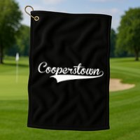 Cooperstown Baseball Vintage Retro Font Golf Towel
