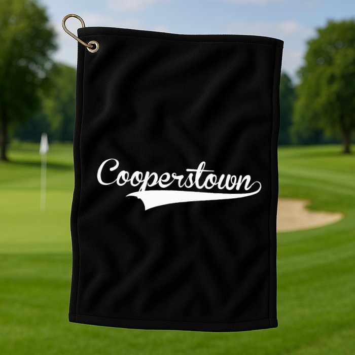 Cooperstown Baseball Vintage Retro Font Golf Towel