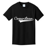 Cooperstown Baseball Vintage Retro Font Kids T-Shirt