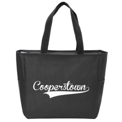 Cooperstown Baseball Vintage Retro Font Zip Tote Bag
