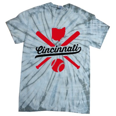 Cincinnati Baseball Vintage Ohio Pride Red Love City Tie-Dye T-Shirt