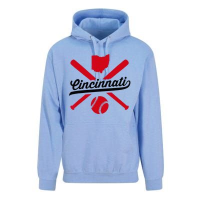 Cincinnati Baseball Vintage Ohio Pride Red Love City Unisex Surf Hoodie