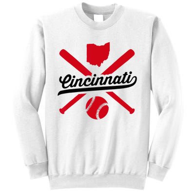 Cincinnati Baseball Vintage Ohio Pride Red Love City Sweatshirt