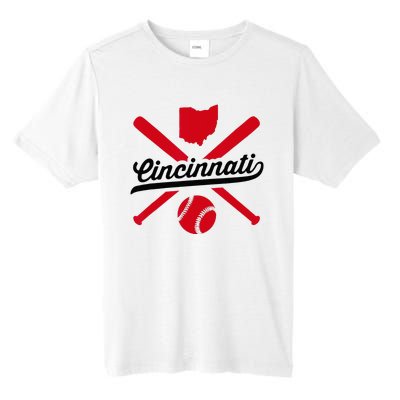 Cincinnati Baseball Vintage Ohio Pride Red Love City Tall Fusion ChromaSoft Performance T-Shirt