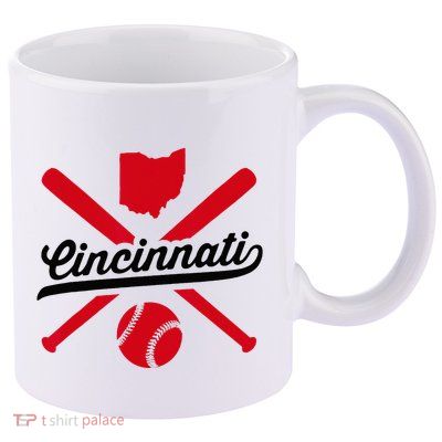Cincinnati Baseball Vintage Ohio Pride Red Love City 11oz C Handle Ceramic Mug