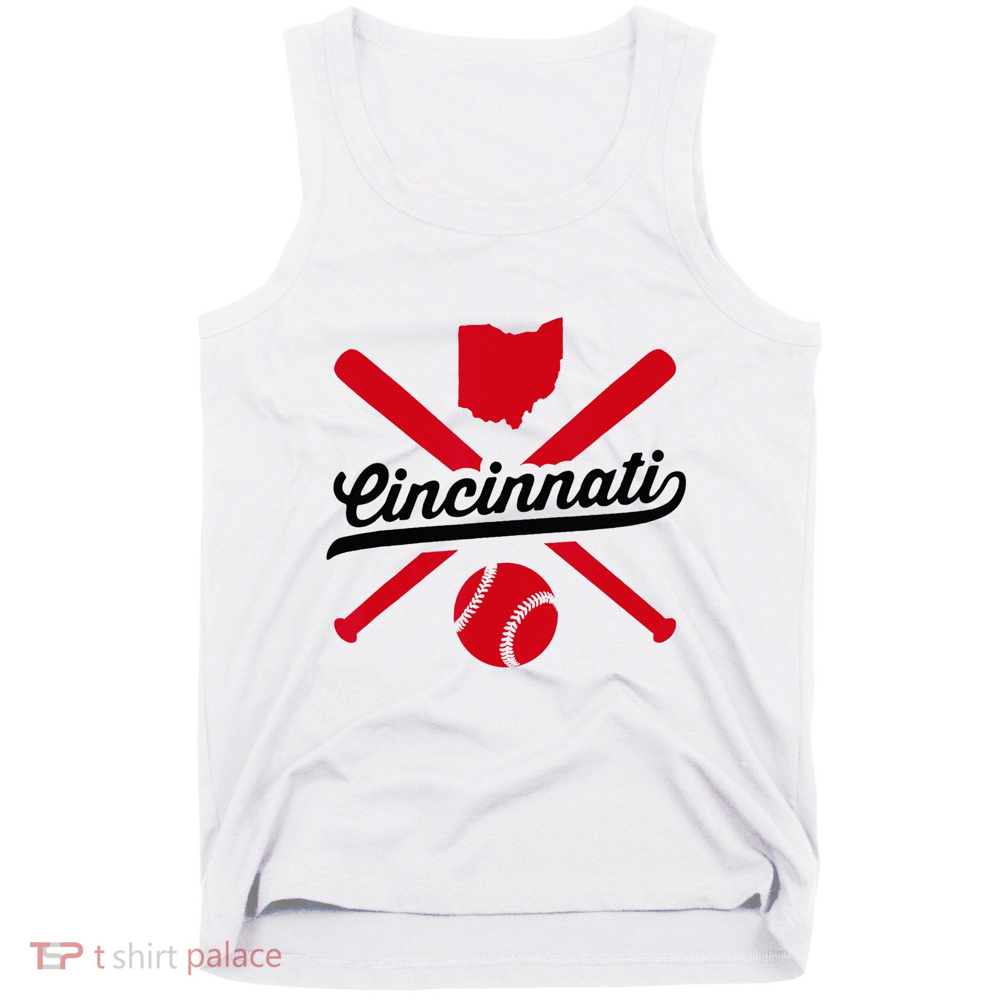 Cincinnati Baseball Vintage Ohio Pride Red Love City Tank Top