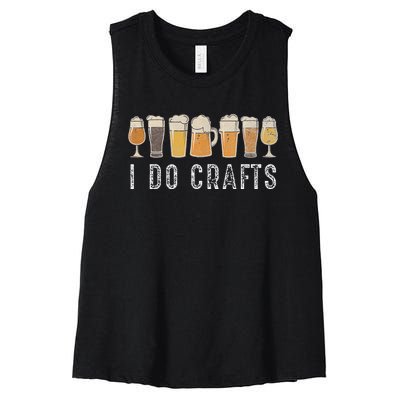 Craft Beer Vintage I Do Crafts Home Brew Art Women's Racerback Cropped Tank