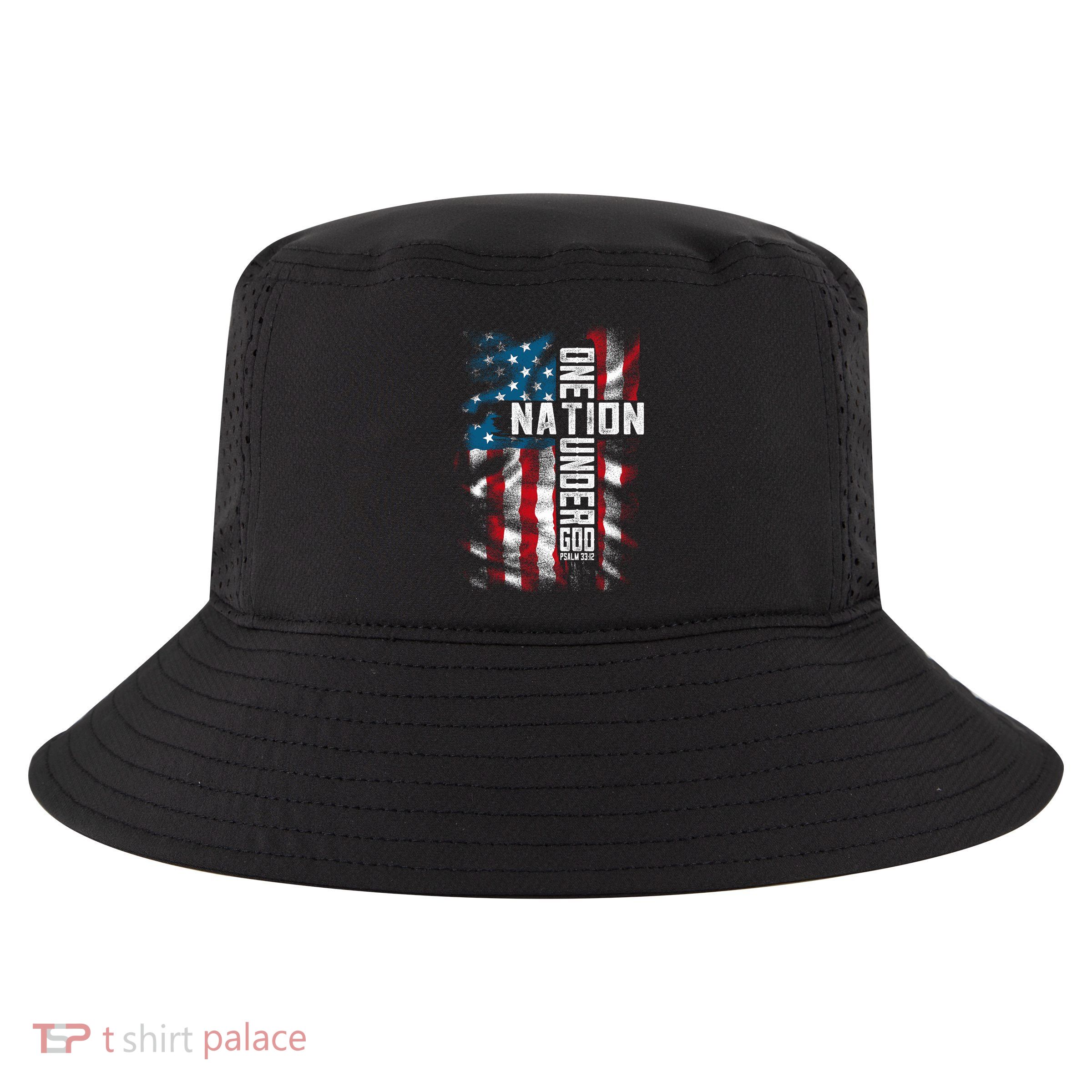 Christian Bible Verse Faith Patriotic 4th Of July Cool Comfort Performance Bucket Hat