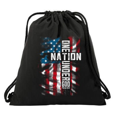 Christian Bible Verse Faith Patriotic 4th Of July Drawstring Bag