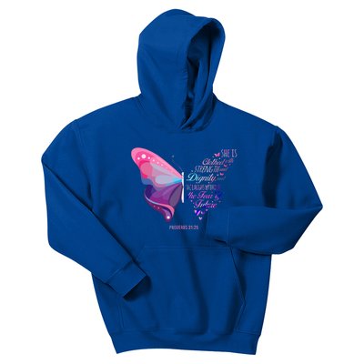 Christian Bible Verse Proverbs 3125 Butterfly Gift Kids Hoodie