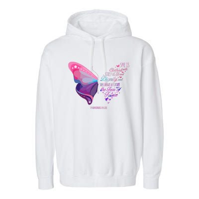 Christian Bible Verse Proverbs 3125 Butterfly Gift Garment-Dyed Fleece Hoodie