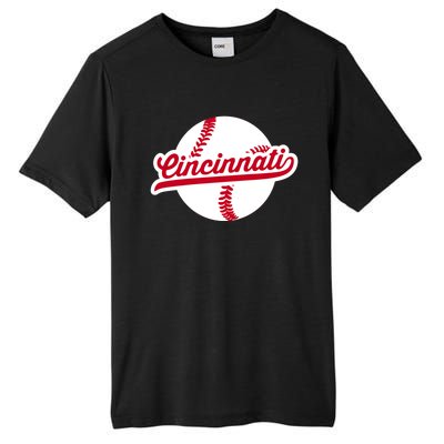 Cincinnati Baseball Vintage Ohio Pride Love City Red Gift Tall Fusion ChromaSoft Performance T-Shirt