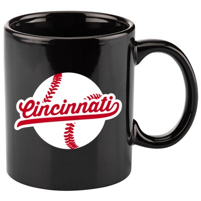 Cincinnati Baseball Vintage Ohio Pride Love City Red Gift 11oz C Handle Ceramic Mug