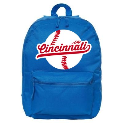 Cincinnati Baseball Vintage Ohio Pride Love City Red Gift 16 in Basic Backpack
