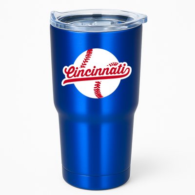 Cincinnati Baseball Vintage Ohio Pride Love City Red Gift Tumbler