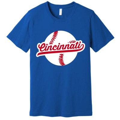Cincinnati Baseball Vintage Ohio Pride Love City Red Gift Premium T-Shirt
